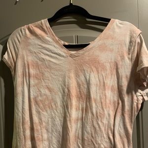 Tie-dye pink and white shirt